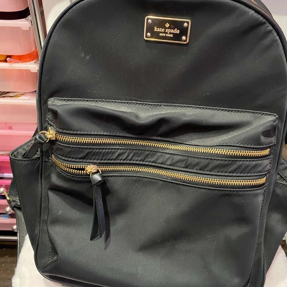 Kate spade black nylon backpack